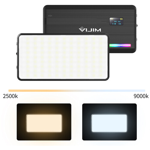 VIJIM VL196 Panel de LED RGB con Batería Recargable de 3000mAh (T° de 2500 a 9000K) - Imagen 11
