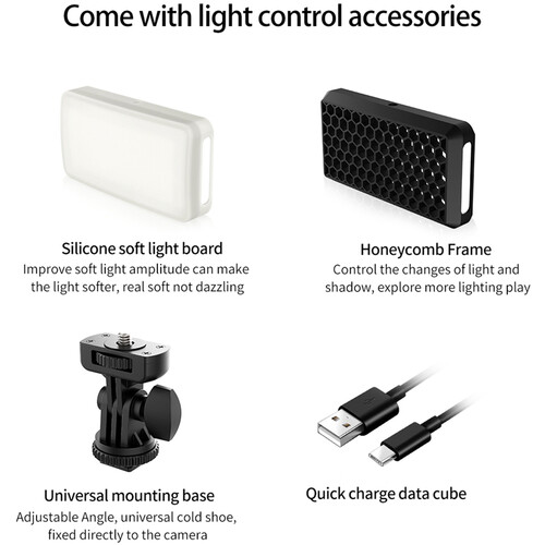VIJIM VL196 Panel de LED RGB con Batería Recargable de 3000mAh (T° de 2500 a 9000K) - Imagen 12