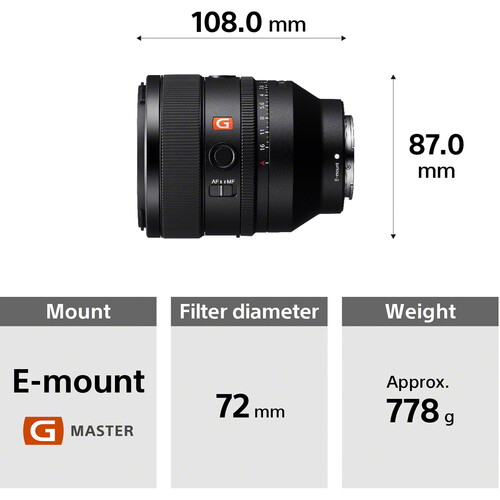 Sony FE 50mm f/1.2 GM Lente para Sony E / SEL50F12GM - Imagen 4