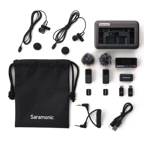 Saramonic Air Kit de Micrófonos Lavalier Inalámbrico 2,4GHz de 2TX y 1RX más Estuche de Carga - Imagen 7