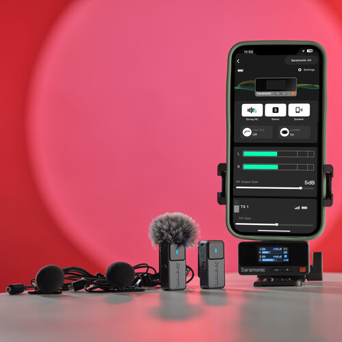 Saramonic Air Kit de Micrófonos Lavalier Inalámbrico 2,4GHz de 2TX y 1RX más Estuche de Carga - Imagen 10