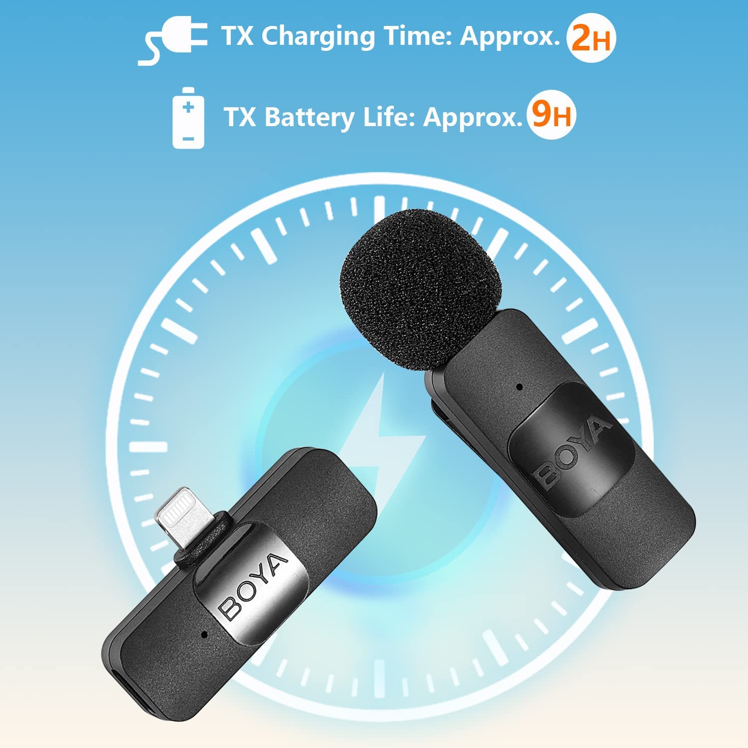 Boya BY-V1 Micrófono Lavalier Inalámbrico Compacto Conector Lightning (2.4Ghz) - Imagen 4