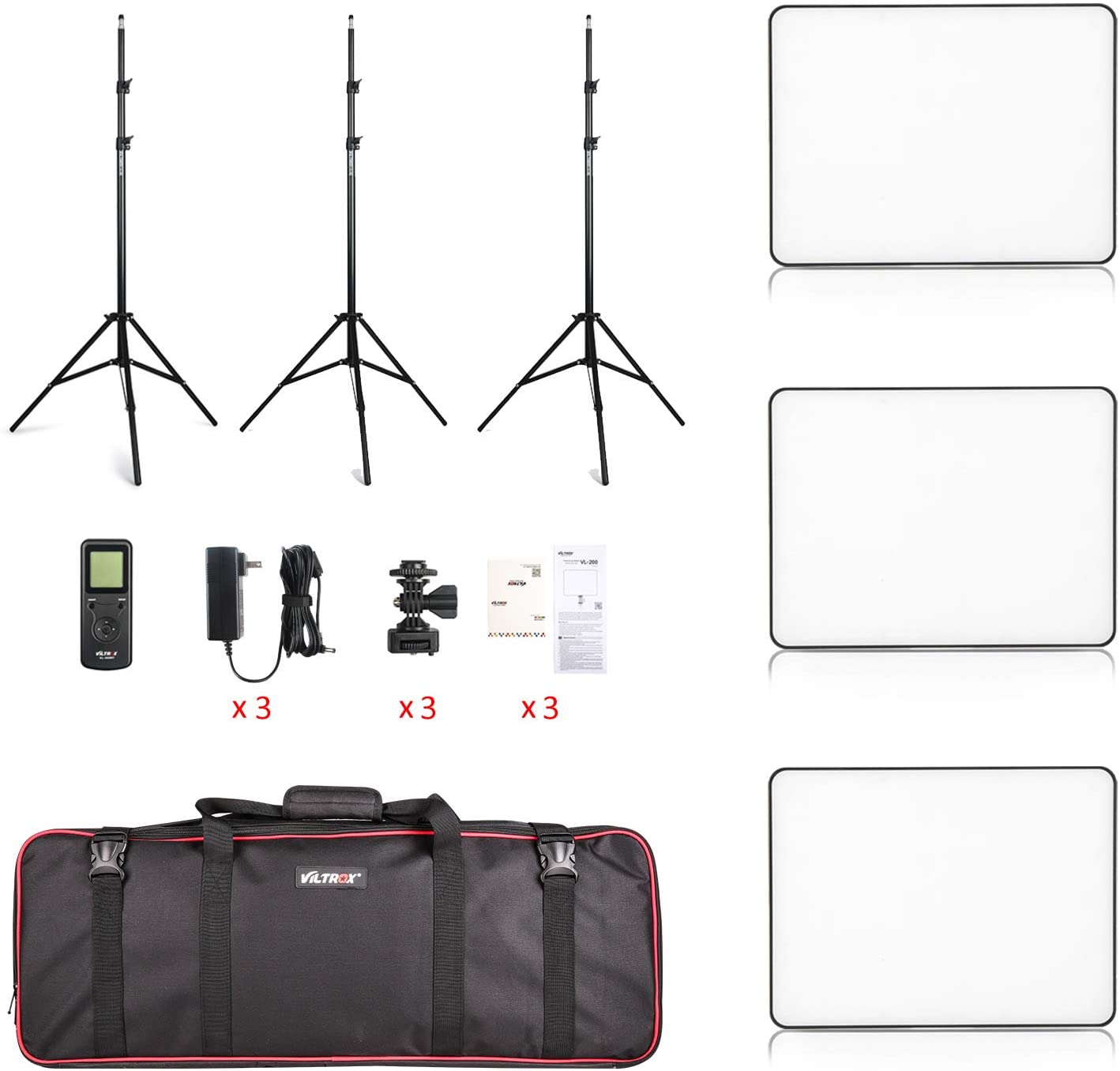 Viltrox VL-200 BI-3 Kit de 3 Panel Led 30W/2450Lux Regulable 3300K-5600K LED CRI 95+ - Imagen 2