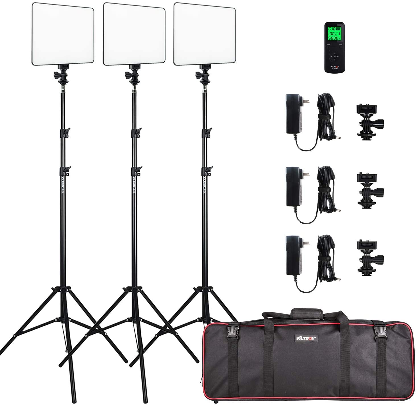 Viltrox VL-200 BI-3 Kit de 3 Panel Led 30W/2450Lux Regulable 3300K-5600K LED CRI 95+
