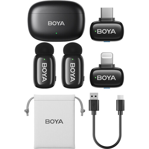 BOYAMini Micrófono Inalámbrico Doble con Puertos USb-C y Lightning - Imagen 2