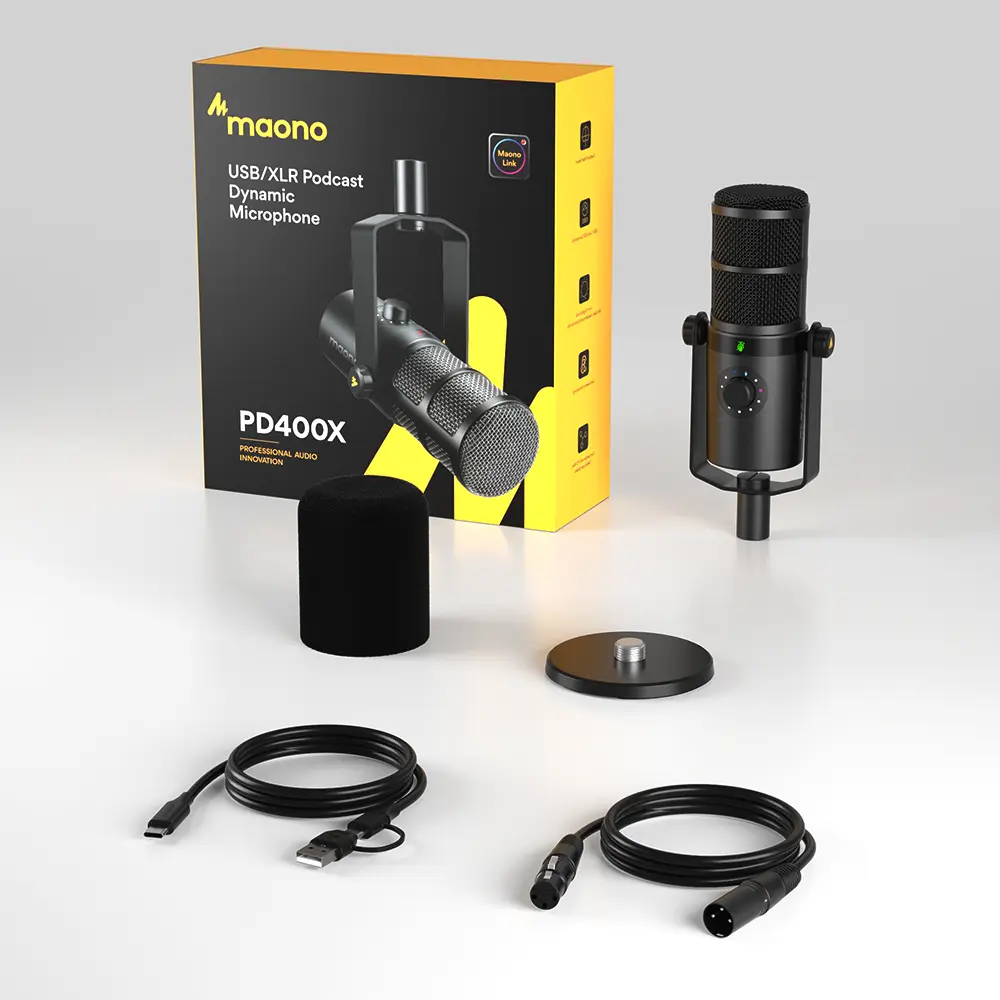 Maono PD400X Microfono Dinamico XLR USB para Grabación y Podcast - Imagen 3