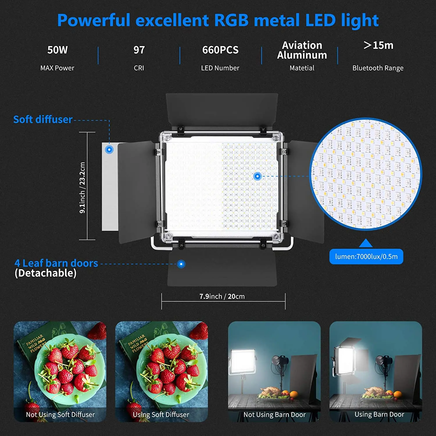 Neewer 660 Pro Luz LED RGB de 50W con Control por App - Imagen 8