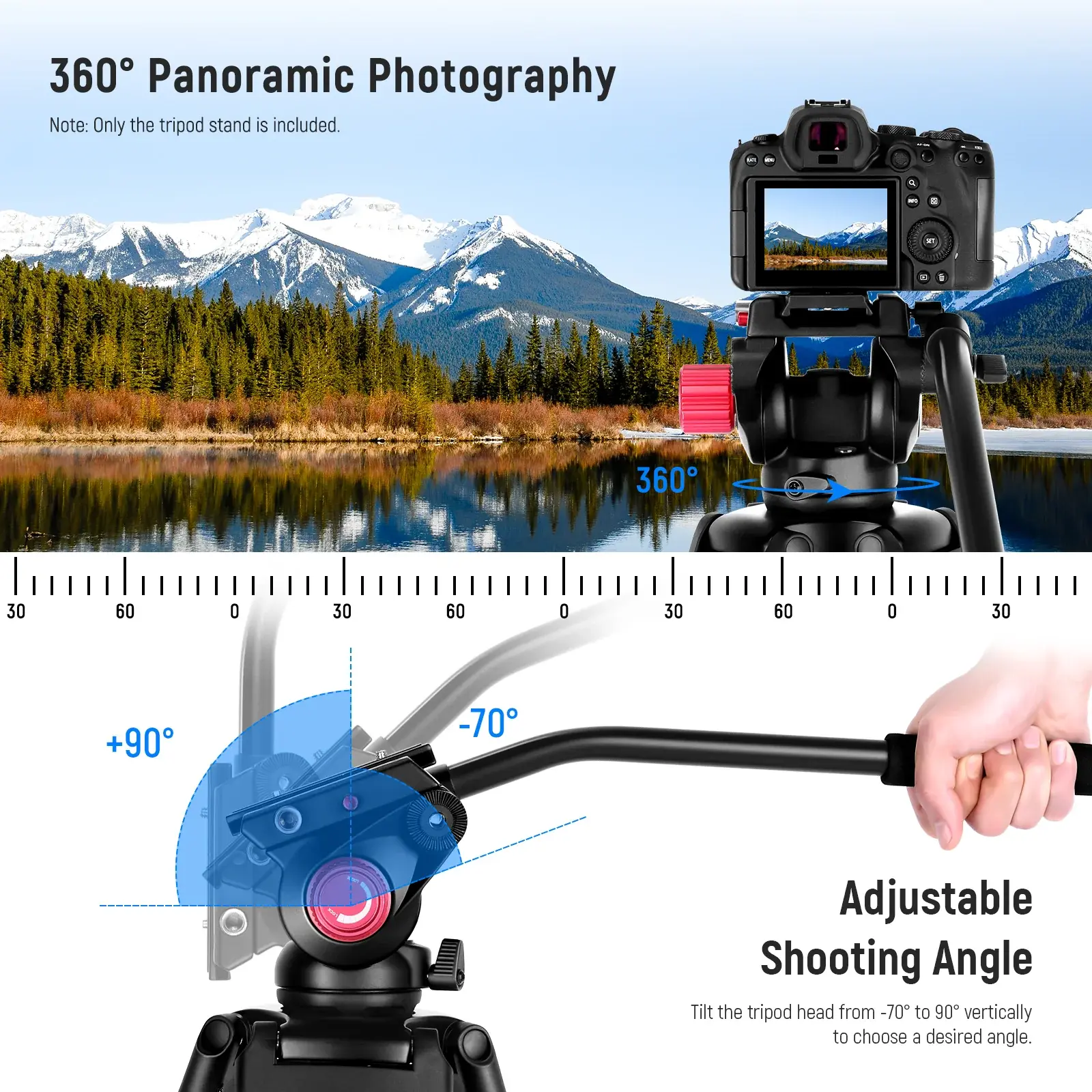 Neewer TP-M200 Trípode de Video con Cabezal Fluido (200cm) - Imagen 6