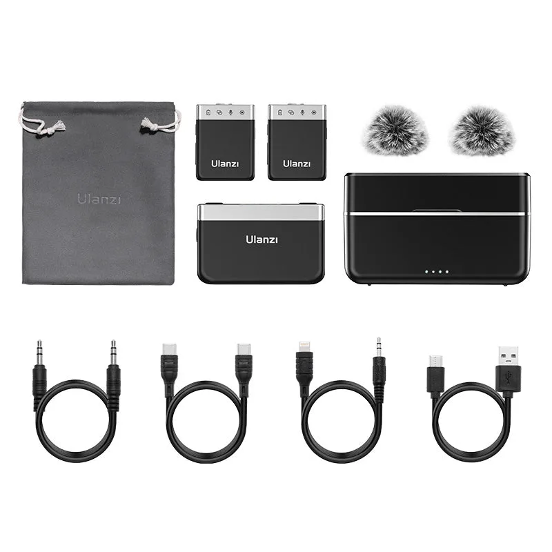 Ulanzi AM18 U-Mic Micrófono Lavalier Doble con Alcance de 100m. Grabación Interna de 8Gb (2,4GHz) - Imagen 2