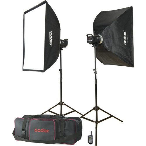 Godox MS300-F Kit de 2 Monolight + 2 Stand + 2 Softbox y Bolso