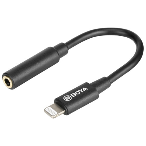 Boya BY-K3 Cable Adaptador Hembra TRRS de 3,5mm a Lightning (2,4") - Imagen 3
