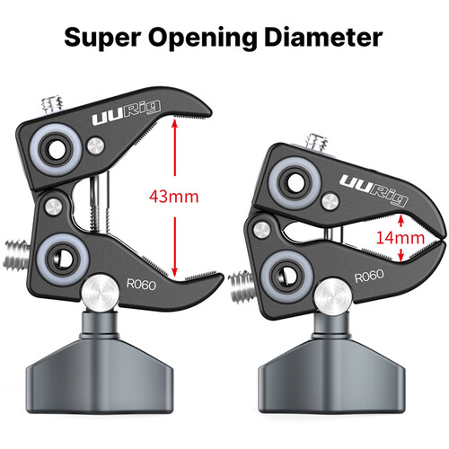 UURig R060 Super Crab Clamp para Cámaras, Smartphone y Accesorios - Imagen 8