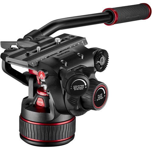 Manfrotto MVK608TWINGA KIT Nitrotech Cabezal 608 de Vídeo Fluido y Trípode de Aluminio con Separador a Piso - Imagen 4