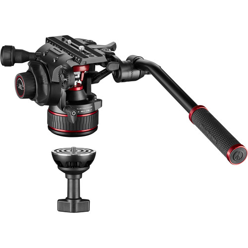 Manfrotto MVK608TWINGA KIT Nitrotech Cabezal 608 de Vídeo Fluido y Trípode de Aluminio con Separador a Piso - Imagen 9