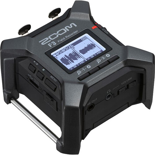 Zoom F3 Grabadora de Campo Portátil de 2 Entradas XLR y 2 Pistas