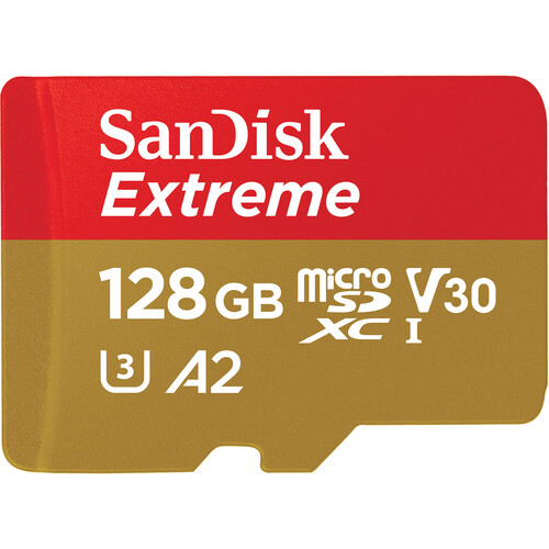 SanDisk 128GB Extreme UHS-I Tarjeta de Memoria microSDXC con Adaptador SD / SDSQXAA-128G-GN6MA