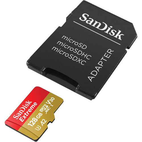 SanDisk 128GB Extreme UHS-I Tarjeta de Memoria microSDXC con Adaptador SD / SDSQXAA-128G-GN6MA - Imagen 3