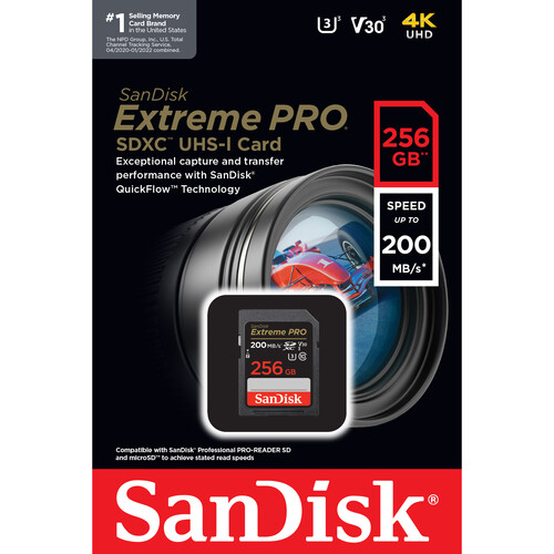 SanDisk 256GB Extreme PRO UHS-I SDXC Tarjeta de Memoria SD / SDSDXXD-256G-GN4IN - Imagen 4