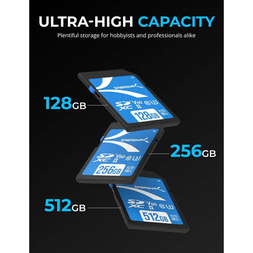Sabrent 256GB Rocket UHS-II SDXC Tarjeta de Memoria (Lectura de hasta 270MB/s y Escritura de hasta 170MB/s) - Imagen 2