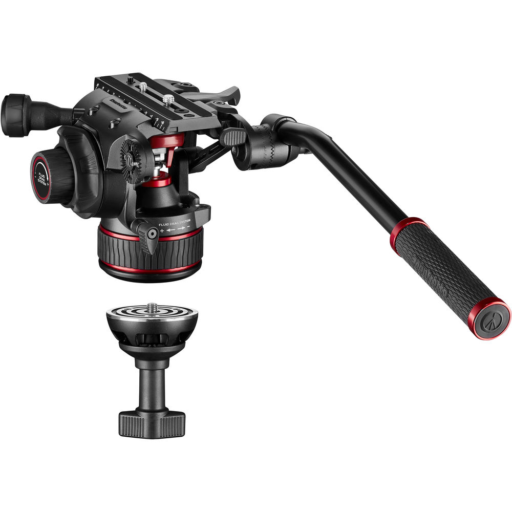 Manfrotto 608 Nitrotech Kit de Vídeo Fluido en Aluminio de Dos Patas con Separador Central / MVK608TWINMA - Imagen 6