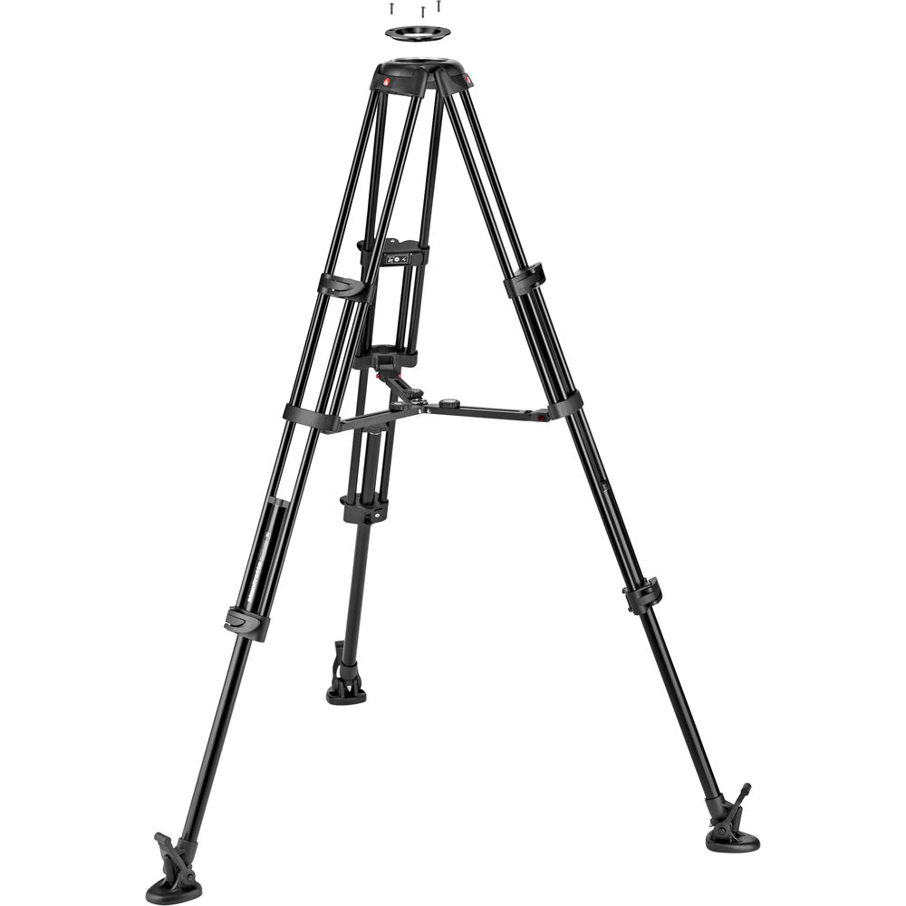 Manfrotto 608 Nitrotech Kit de Vídeo Fluido en Aluminio de Dos Patas con Separador Central / MVK608TWINMA - Imagen 2