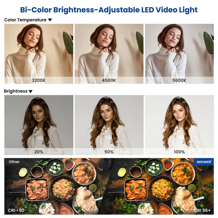 Neewer Led Bicolor 2X 660 Con Puerto PUERTA (UE) + 2X Soportes Luz de 200cm / 10106570 - Imagen 7