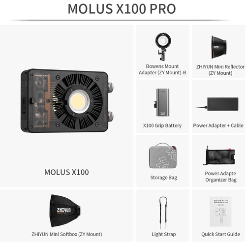 Zhiyun MOLUS X100 Bi-Color Pocket COB Monolight (Pro Kit) / ZY30005 - Imagen 10