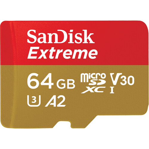 SanDisk 64GB Extreme UHS-I Tarjeta de Memoria microSDXC / SDSQXAH-064G-GN6MN