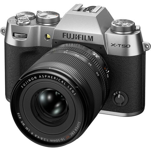 FUJIFILM X-T50 Kit Cámara Mirrorless con Lente XF 16-50mm f/2.8-4.8 (Silver) / CD80250
