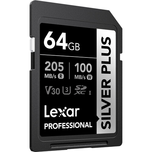 Lexar 64GB Professional SILVER PLUS UHS-I SDXC V30 U3 Tarjeta de Memoria - Imagen 2