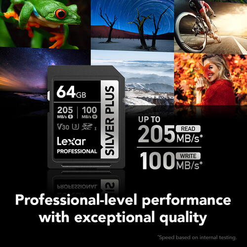 Lexar 64GB Professional SILVER PLUS UHS-I SDXC V30 U3 Tarjeta de Memoria - Imagen 11