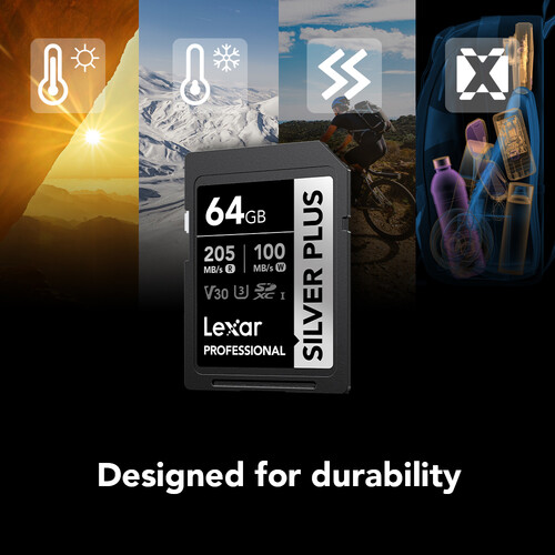 Lexar 64GB Professional SILVER PLUS UHS-I SDXC V30 U3 Tarjeta de Memoria - Imagen 8