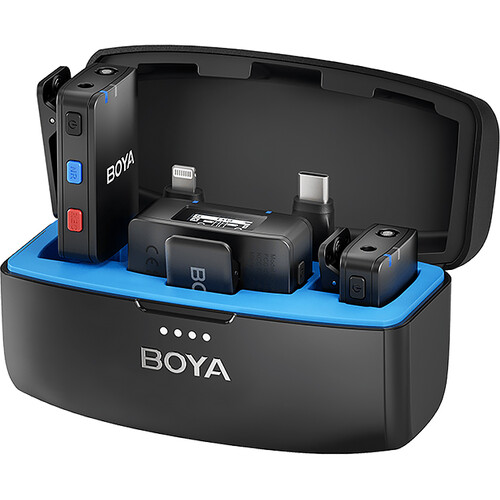 BOYA BOYAMIC Micrófono Lavalier Inalámbrico Doble para Cámaras y Smartphones (2,4GHz)