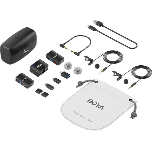 BOYA BOYAMIC Micrófono Lavalier Inalámbrico Doble para Cámaras y Smartphones (2,4GHz) - Imagen 7