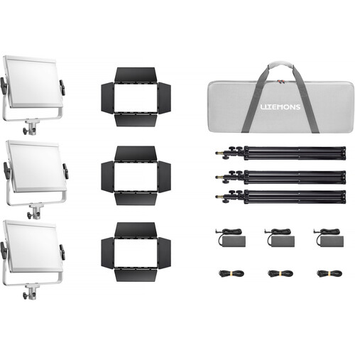 Godox Litemons LP600R RGB Kit de 3 Paneles Led 60W con Stand y Bolso