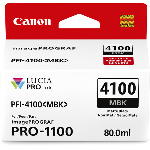Canon PFI-4100 MBK Tinta MATTE BLACK (imagePROGRAF PRO-1100) - Imagen 2