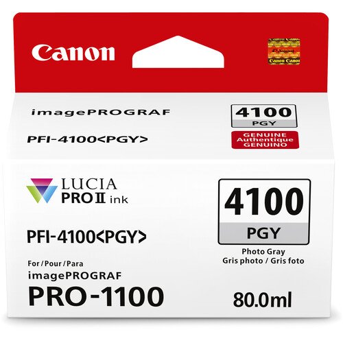 Canon PFI-4100 PGY Tinta PHOTO GRAY (imagePROGRAF PRO-1100) - Imagen 2