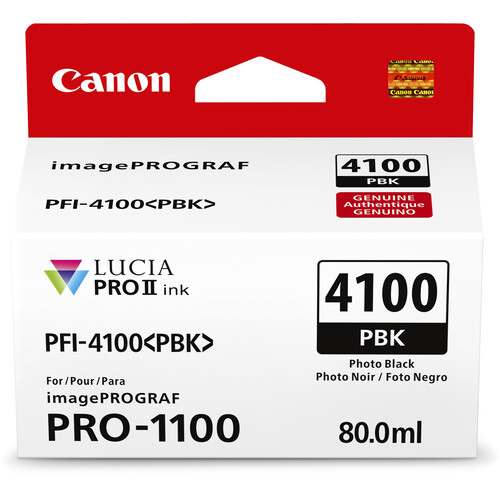 Canon PFI-4100 PBK Tinta PHOTO BLACK (imagePROGRAF PRO-1100) - Imagen 2