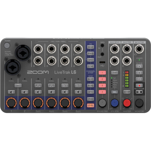 Zoom LiveTrak L-6 Grabador Digital y Mixer Multitrack Portable de 6 Canales - Imagen 5