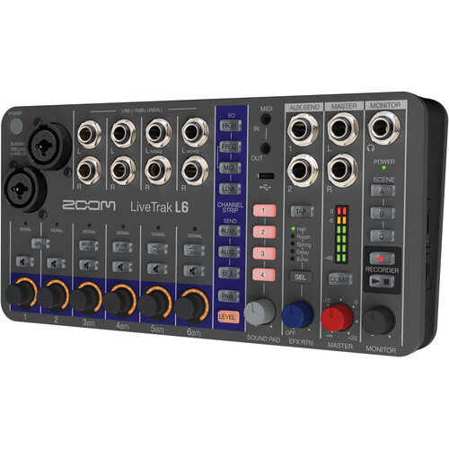 Zoom LiveTrak L-6 Grabador Digital y Mixer Multitrack Portable de 6 Canales - Imagen 6