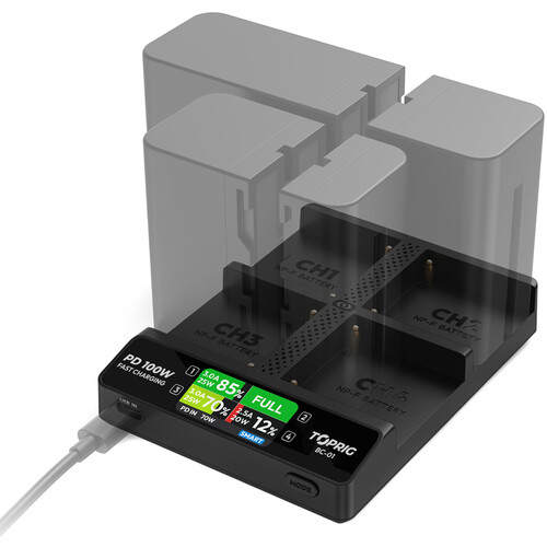 Accsoon TOPRIG Cargador Múltiple 100W para Baterías NP-F / BC-01 - Imagen 2