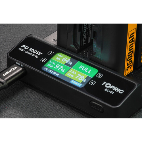 Accsoon TOPRIG Cargador Múltiple 100W para Baterías NP-F / BC-01 - Imagen 9