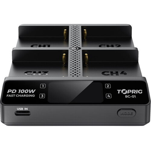 Accsoon TOPRIG Cargador Múltiple 100W para Baterías NP-F / BC-01