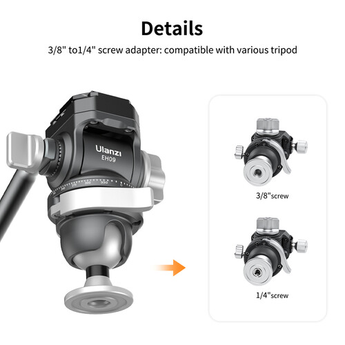 Ulanzi EH09 Cabezal de Bola Invertido para Video y Fotografía con Capacidad hasta 5kg - Imagen 8