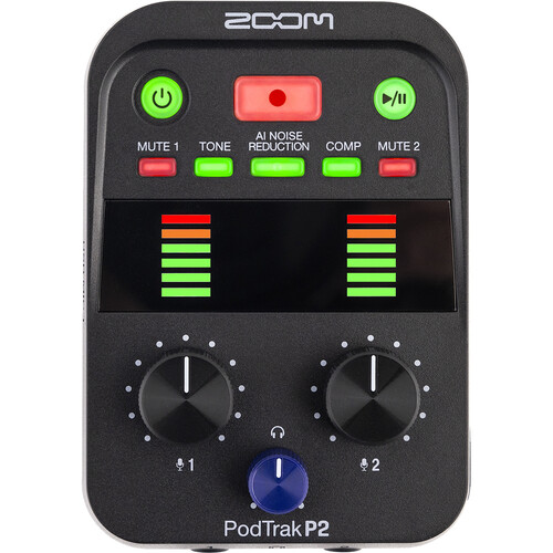 Zoom PodTrak P2 Grabadora de Micrófonos USB Duales para Podcasters - Imagen 2