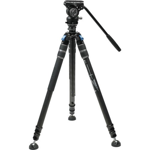 Sirui SVS60+S3 Kit de Trípode de Vídeo de Fibra de Carbono con Ajuste de Altura de Un Solo Paso - Imagen 2