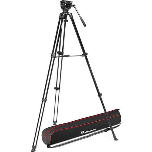 Manfrotto 500X Kit de Trípode de Aluminio Cabezal Fluido para Video / MVK500XAM