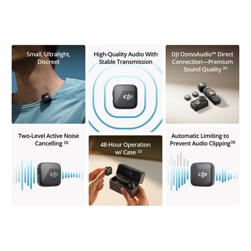 DJI Mic Mini Transmisor con Clip y Micrófono Integrado de 2.4GHz (Arctic White) / 1000009020 - Imagen 8