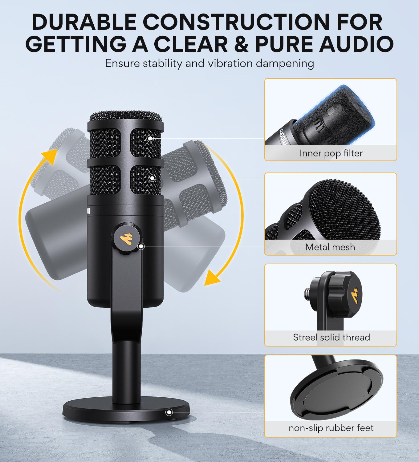 Maono PD100 XLR Microfono Dinamico para Grabación y Podcast - Imagen 9