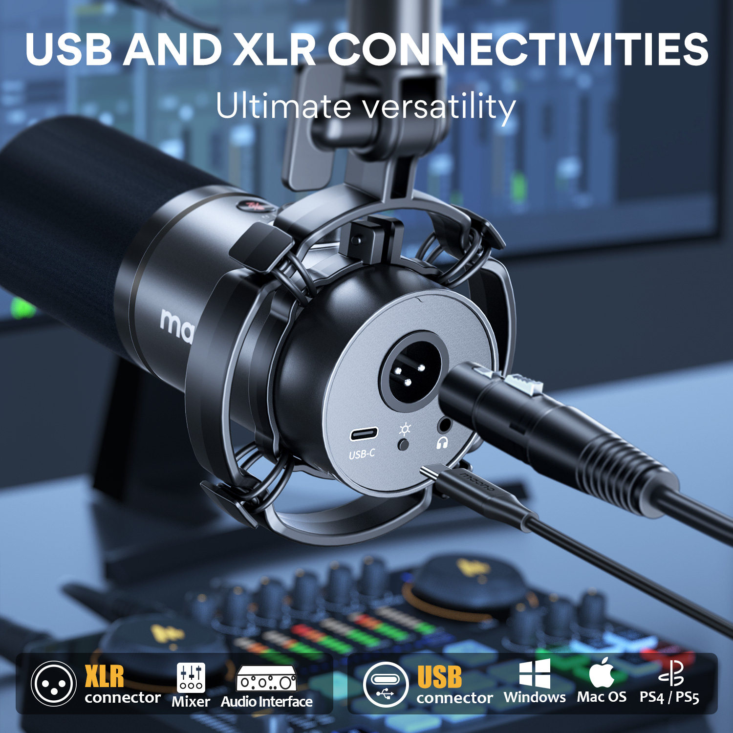 Maono PD200X Microfono Dinamico XLR USB Ideal para Podcast, Streaming y Producciones Profesionales - Imagen 8